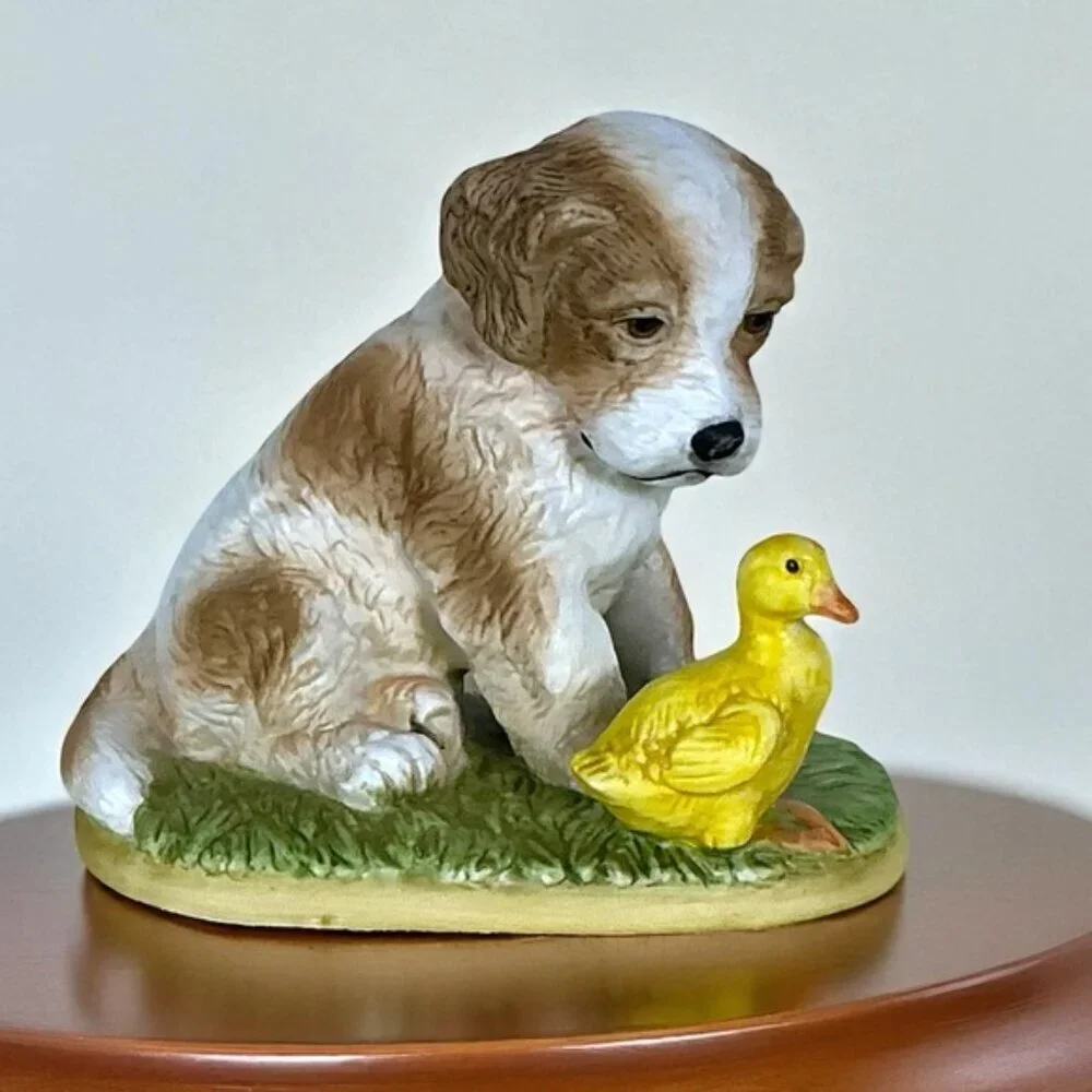 Vintage Spaniel Puppy Dog Duck Porcelain Figurine Homco #1413 Collectible - Picture 16 of 16